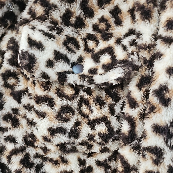 New Adrienne Vittadini Sport Leopard Print Teddy Exotic Jacket Large - Picture 4 of 13